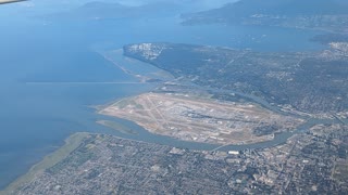 A view of YVR airport from the sky