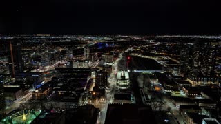 View from the Calgary tower at night